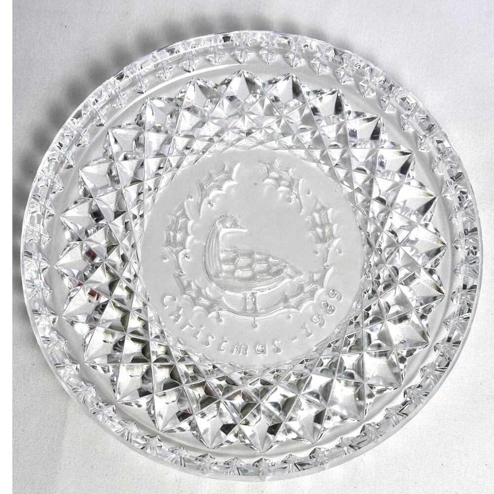 Waterford Crystal Twelve Days of Christmas 1989 "Geese-a-Laying" Plate Ireland